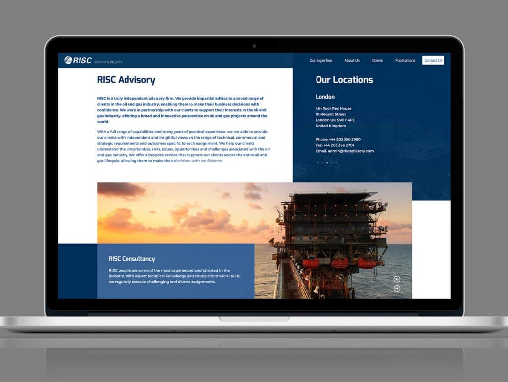 RISC Advisory Corporate Web Design Perth